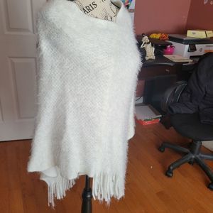 White fluffy soft shaw